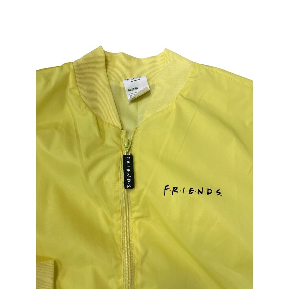 Friends Central Perk By Culture Fly Mens yellow Graphic Sip Bomber Jacket Sz M S - Picture 4 of 16